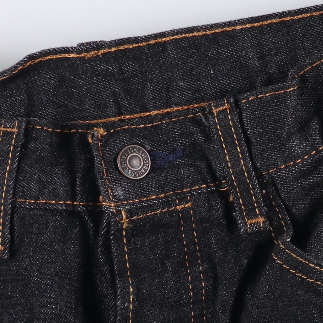 Levi's 501 Black Denim Straight Denim Pants Men's W31 equivalent cotton black type Vintage Second Hand
