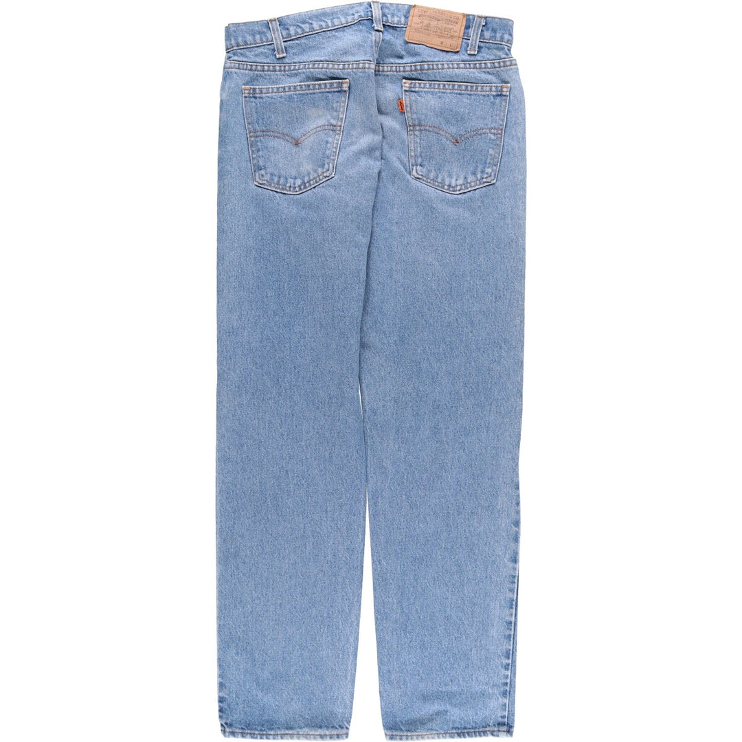 Vintage 80s-90'S Levi's 20505-0217 Orange Tab Tapered Denim Pants, Made in USA, Men's Size 34 cotton blue type Vintage Second Hand