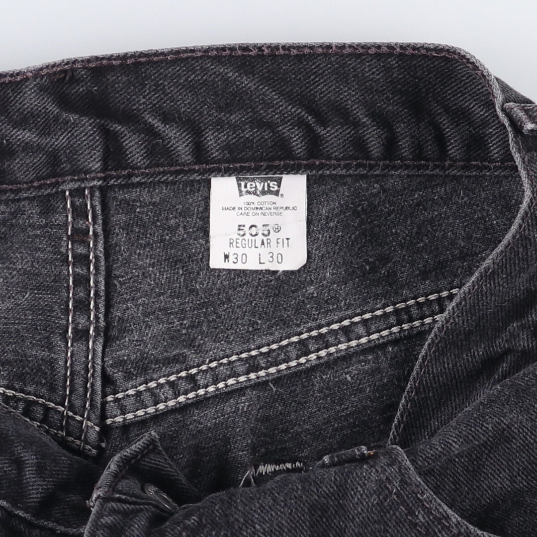 2000'S Levi's 505 Regular Fit Black Denim Tapered Denim Pants, Men's Size W30 cotton black type Vintage Second Hand