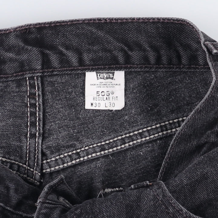 2000'S Levi's 505 Regular Fit Black Denim Tapered Denim Pants, Men's Size W30 cotton black type Vintage Second Hand