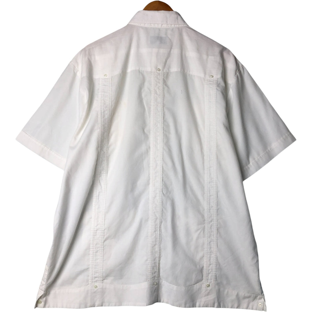 GENTLEMENS COLLECTION Short Sleeve Mexican Shirt, Cuban Shirt, Box Shirt, Men's Size XL cotton white type Vintage Second Hand