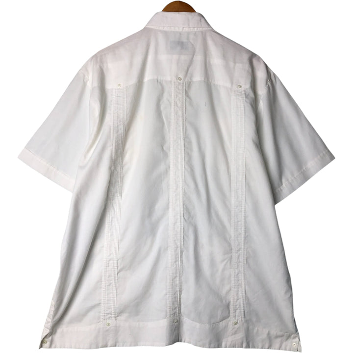 GENTLEMENS COLLECTION Short Sleeve Mexican Shirt, Cuban Shirt, Box Shirt, Men's Size XL cotton white type Vintage Second Hand