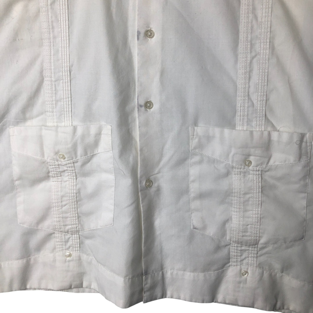GENTLEMENS COLLECTION Short Sleeve Mexican Shirt, Cuban Shirt, Box Shirt, Men's Size XL cotton white type Vintage Second Hand