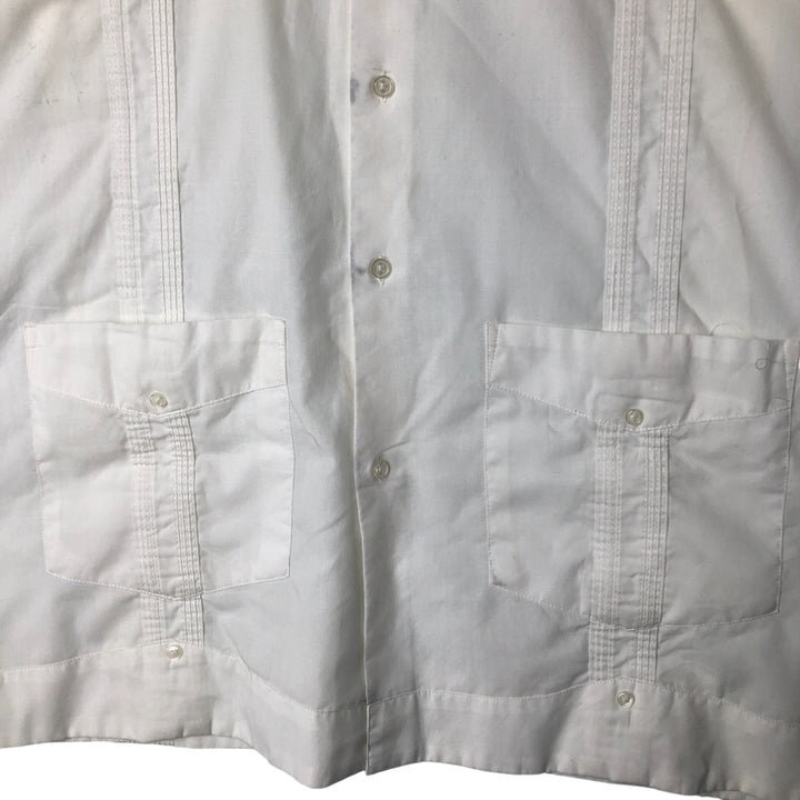 GENTLEMENS COLLECTION Short Sleeve Mexican Shirt, Cuban Shirt, Box Shirt, Men's Size XL cotton white type Vintage Second Hand