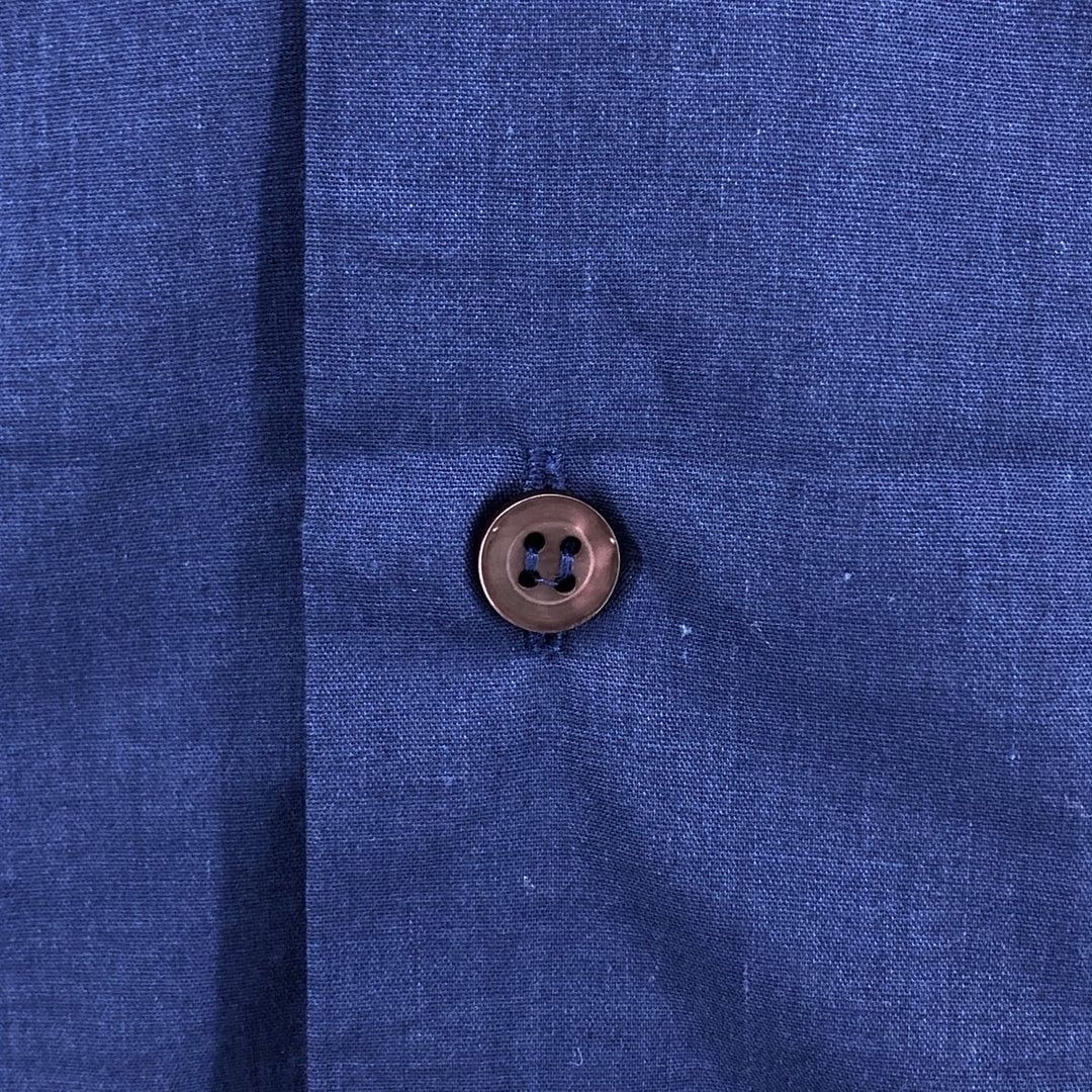 90'S Premier Short Sleeve Open Collar Mexican/Cuban Box Shirt, Men's Size XL polyester navy blue type Vintage Second Hand