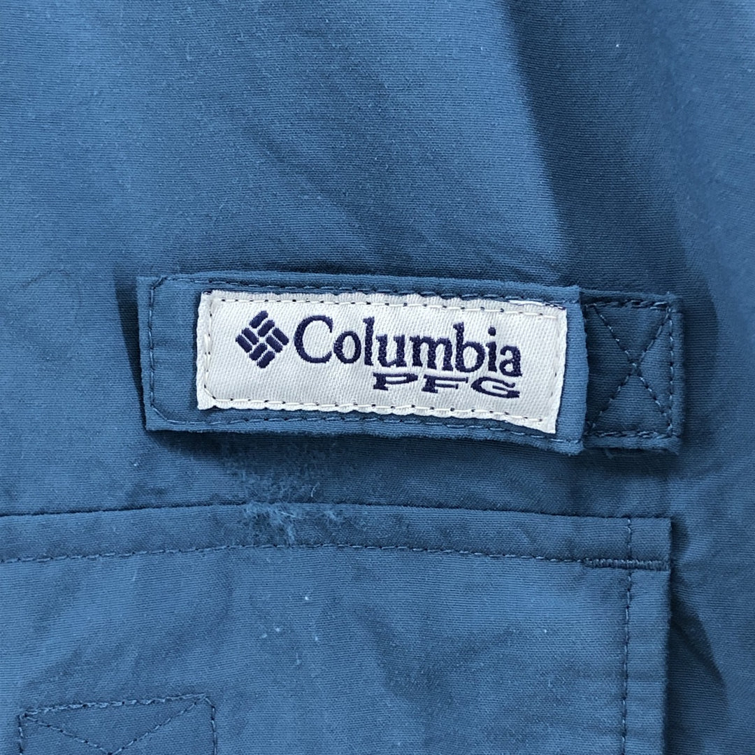 Columbia PFG OMNI-SHADE Omni-Shade Button-Down Short Sleeve Fishing Shirt, Men's XL unclear Blue type light blue Vintage Second Hand