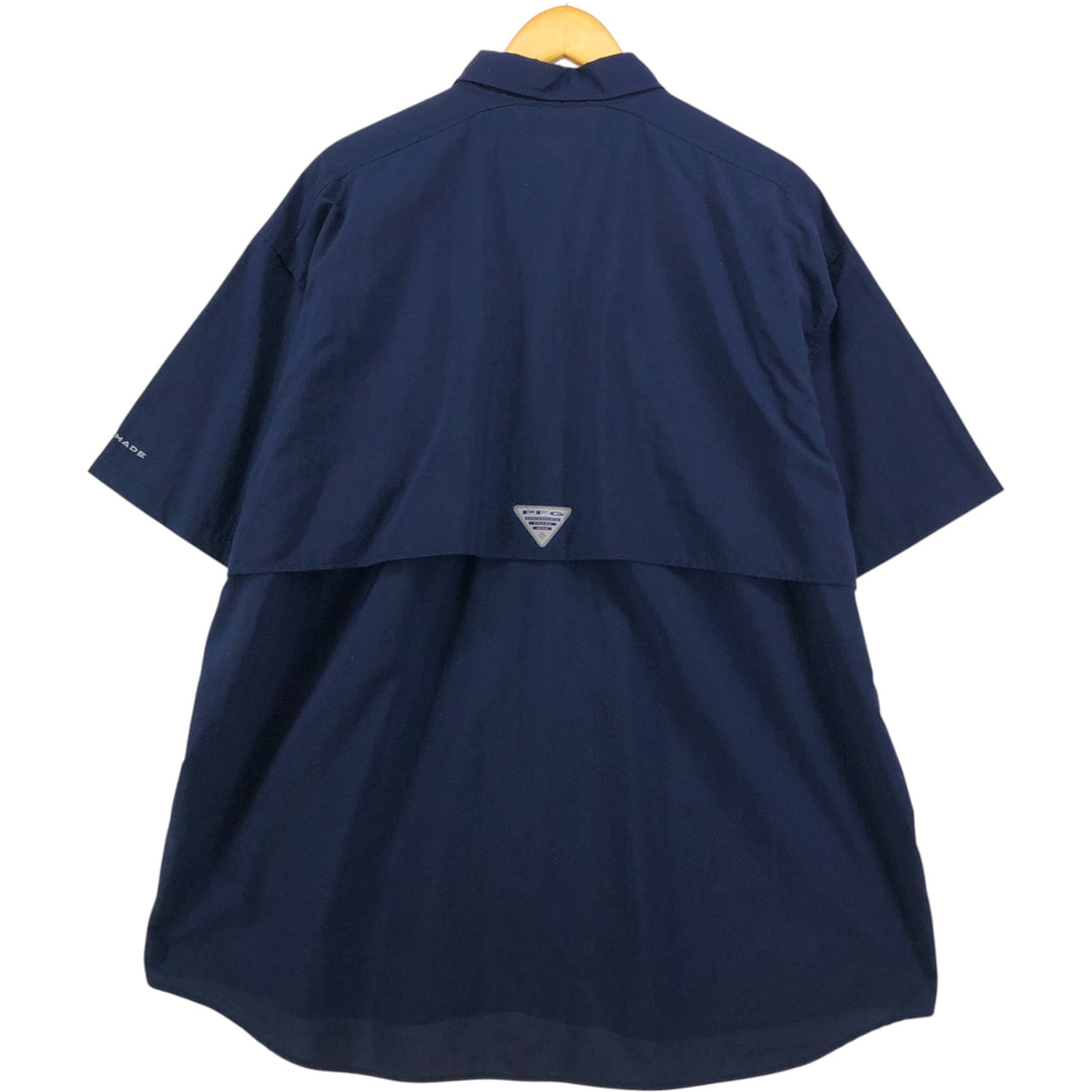 Columbia PFG Men's XL Short Sleeve Fishing Shirt, Omni-Shade Button-Down unclear navy blue type Vintage Second Hand