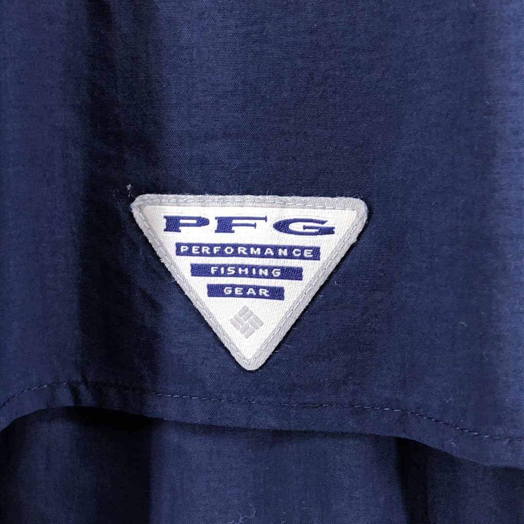 Columbia PFG Men's XL Short Sleeve Fishing Shirt, Omni-Shade Button-Down unclear navy blue type Vintage Second Hand