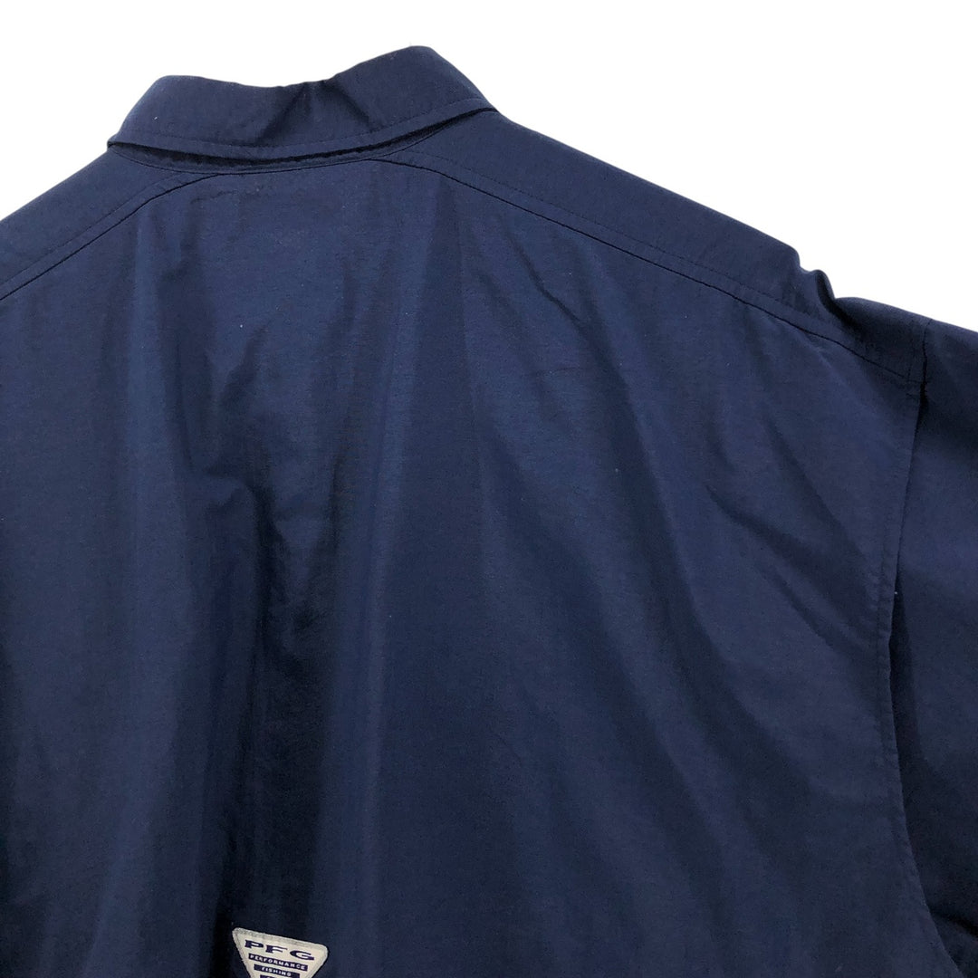 Columbia PFG Men's XL Short Sleeve Fishing Shirt, Omni-Shade Button-Down unclear navy blue type Vintage Second Hand
