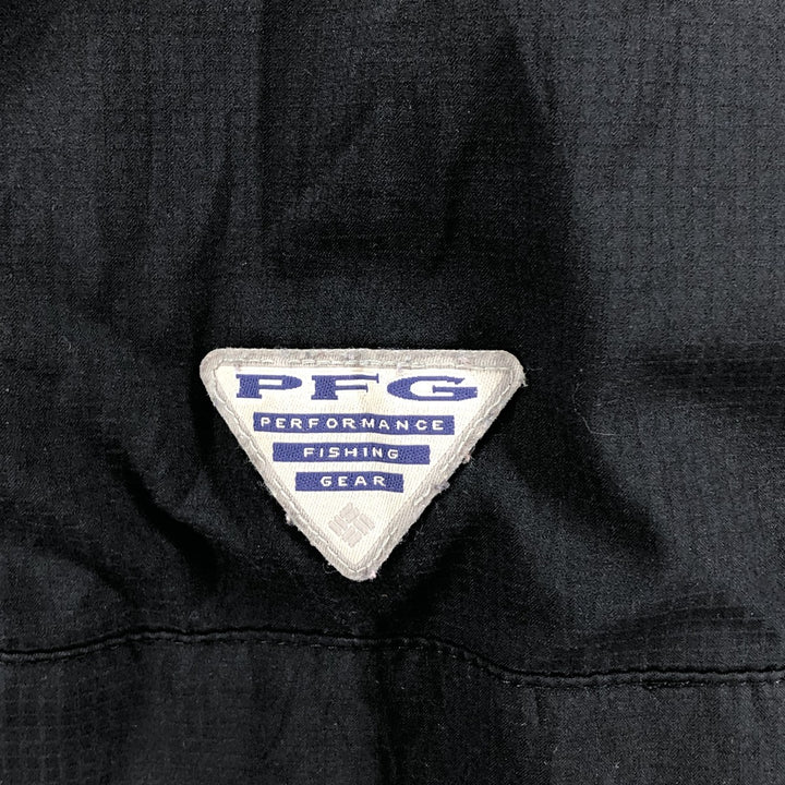 Columbia PFG TAMIAMI Omni-Shade Ripstop Button-Down Short Sleeve Fishing Shirt, Men's Size Medium polyester black type Vintage Second Hand