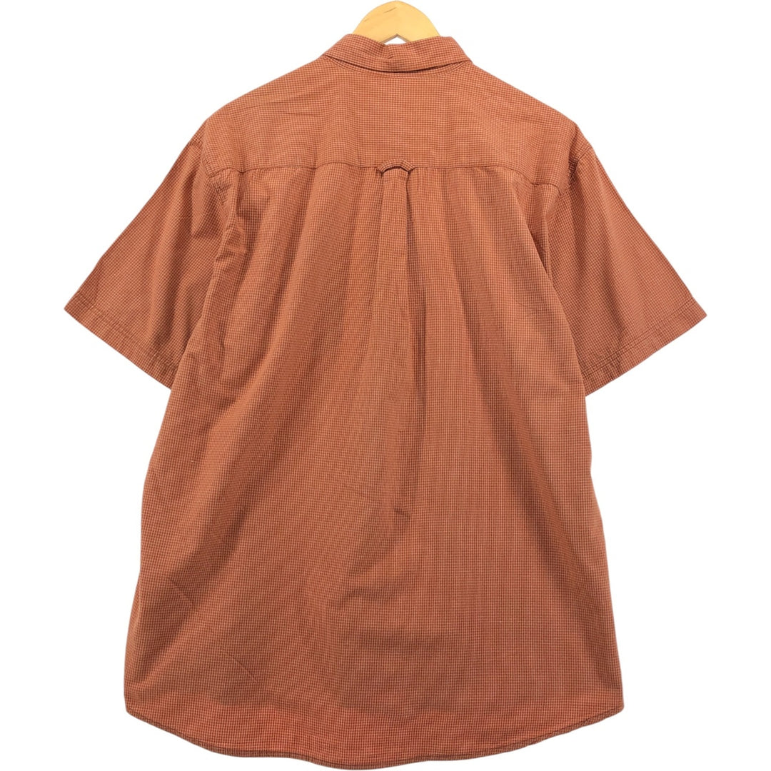 Columbia XCO Short Sleeve Button-Down Check Shirt, Men's XL cotton orange type Vintage Second Hand