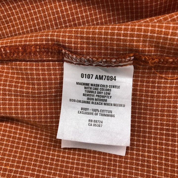 Columbia XCO Short Sleeve Button-Down Check Shirt, Men's XL cotton orange type Vintage Second Hand