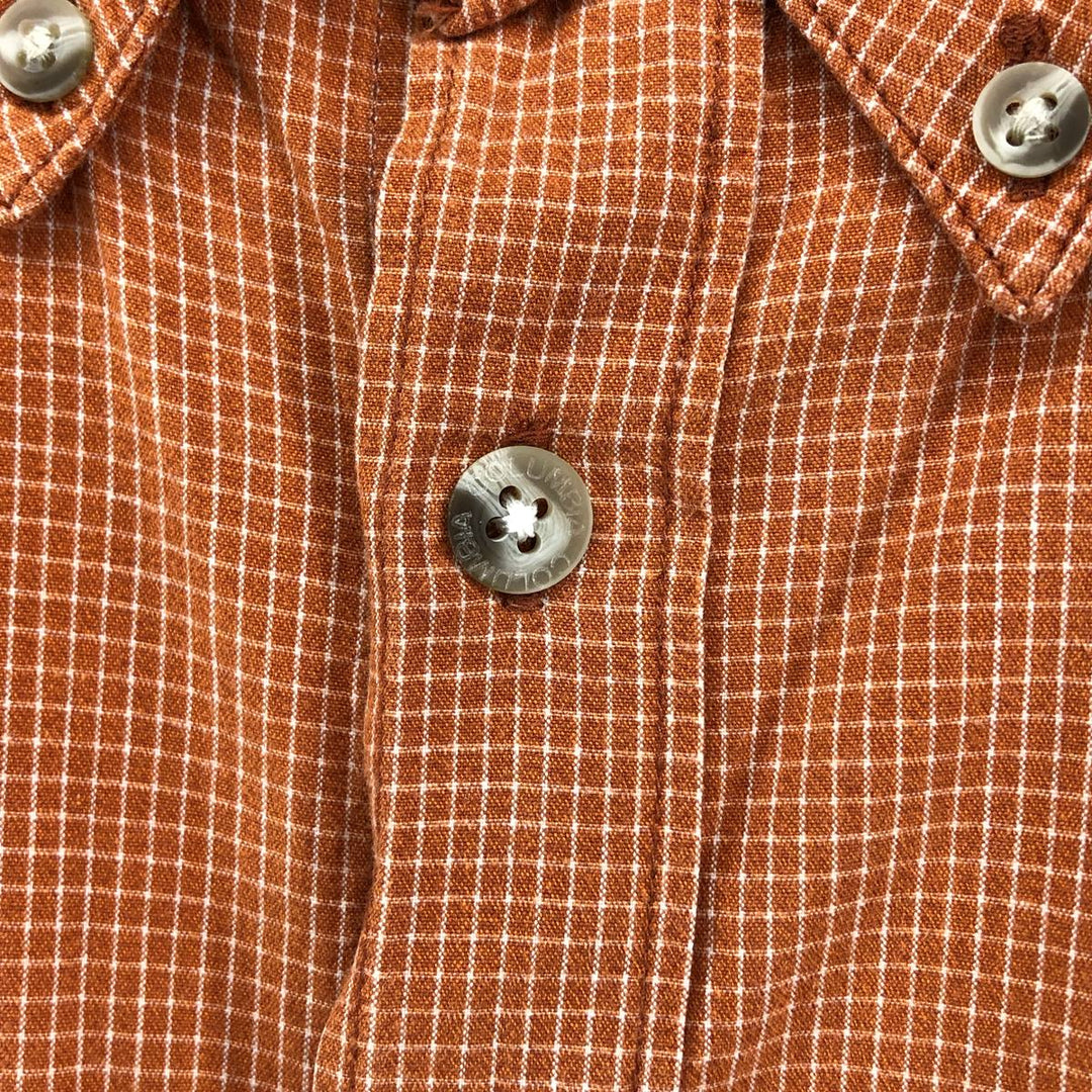 Columbia XCO Short Sleeve Button-Down Check Shirt, Men's XL cotton orange type Vintage Second Hand