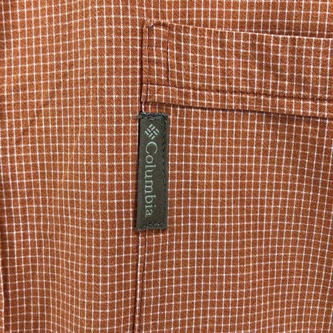 Columbia XCO Short Sleeve Button-Down Check Shirt, Men's XL cotton orange type Vintage Second Hand