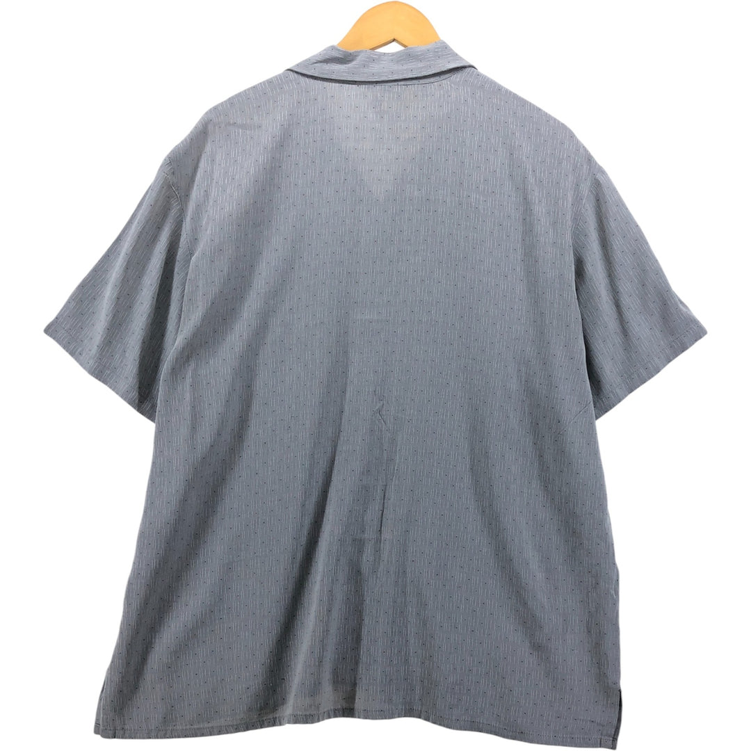 BBK All-Over Print Short Sleeve Open Collar Polyester Box Shirt, Made in USA, Men's XL polyester gray type Vintage Second Hand