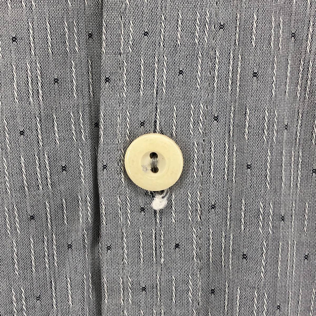 BBK All-Over Print Short Sleeve Open Collar Polyester Box Shirt, Made in USA, Men's XL polyester gray type Vintage Second Hand