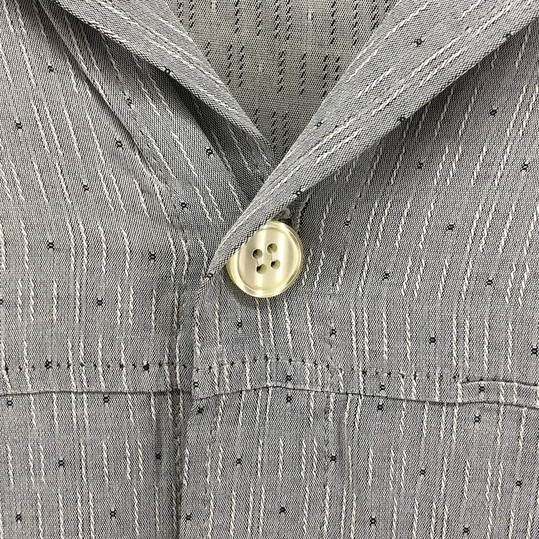 BBK All-Over Print Short Sleeve Open Collar Polyester Box Shirt, Made in USA, Men's XL polyester gray type Vintage Second Hand