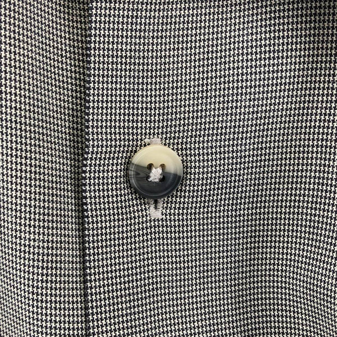 BRUNO SUEDED Houndstooth Pattern Short Sleeve Polyester and Rayon Box Shirt, Men's Size XL Rayon Charcoal Vintage Second Hand