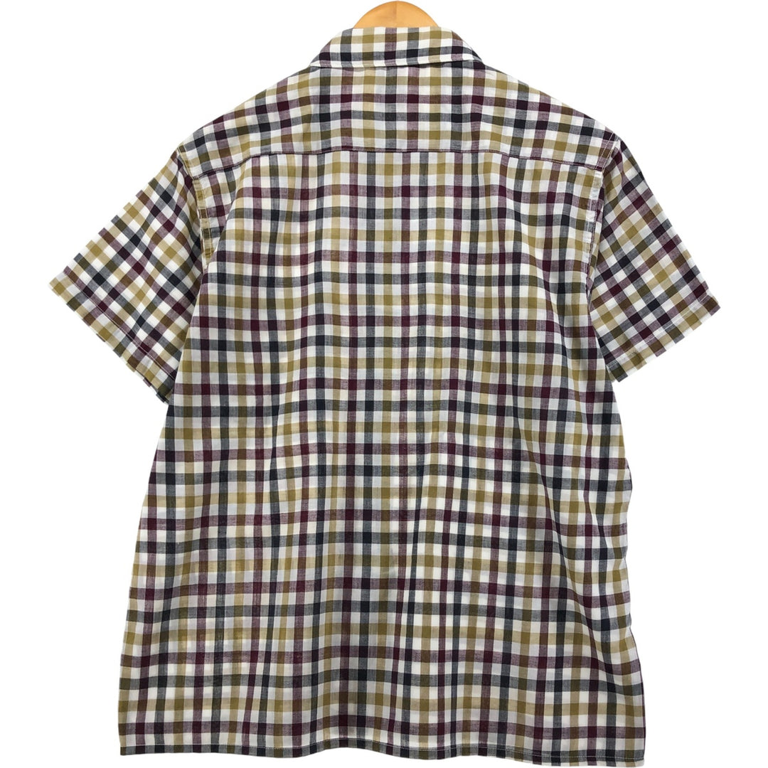 Vintage 1970'S Sportswear Short Sleeve Cotton Check Box Shirt, Men's Size Medium cotton white type Vintage Second Hand