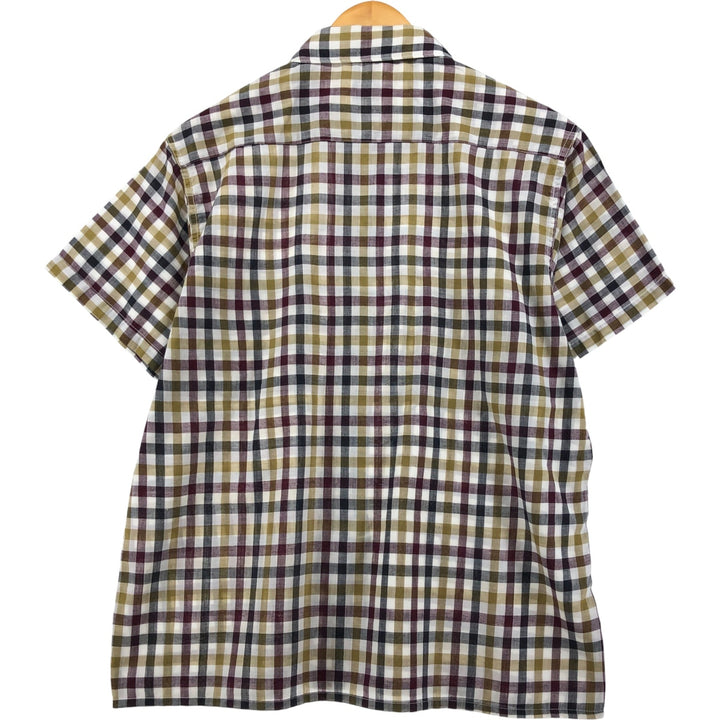 Vintage 1970'S Sportswear Short Sleeve Cotton Check Box Shirt, Men's Size Medium cotton white type Vintage Second Hand