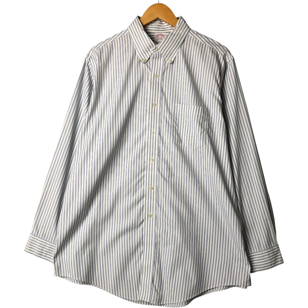 Brooks Brothers Est.1818 Long Sleeve Button-Down Striped Shirt, Men's Size L cotton blue type Vintage Second Hand