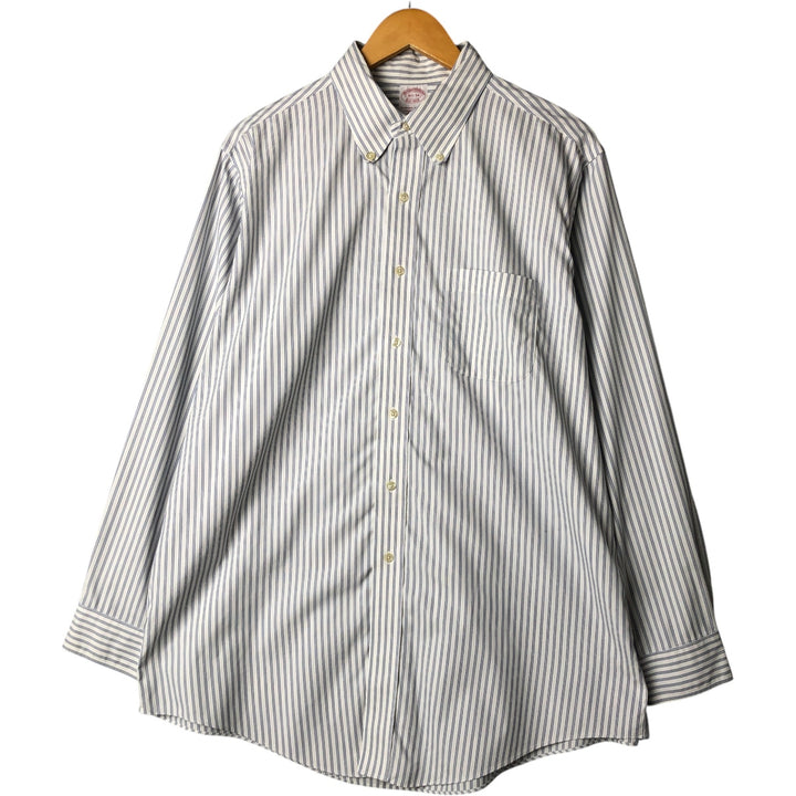 Brooks Brothers Est.1818 Long Sleeve Button-Down Striped Shirt, Men's Size L cotton blue type Vintage Second Hand