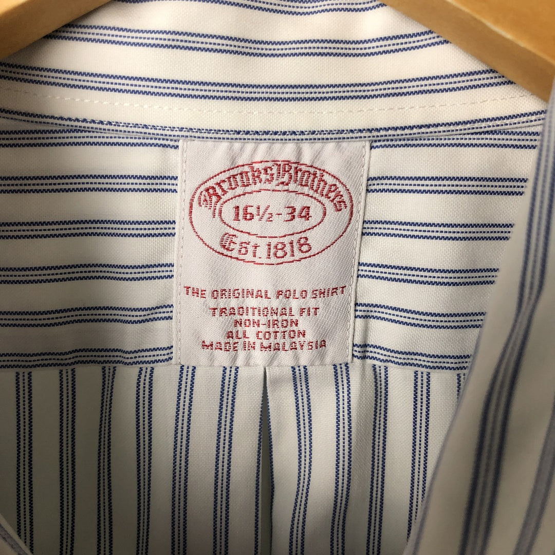 Brooks Brothers Est.1818 Long Sleeve Button-Down Striped Shirt, Men's Size L cotton blue type Vintage Second Hand