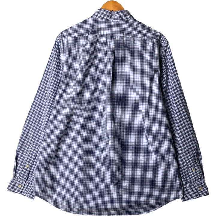 Ralph Lauren Gingham Check Long Sleeve Button-Down Check Shirt Men's XL cotton Blue type light blue Vintage Second Hand