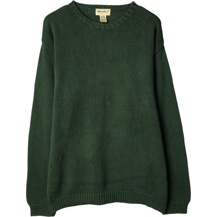 Eddie Bauer Cotton Knit Sweater, Men's XL cotton green type Vintage Second Hand