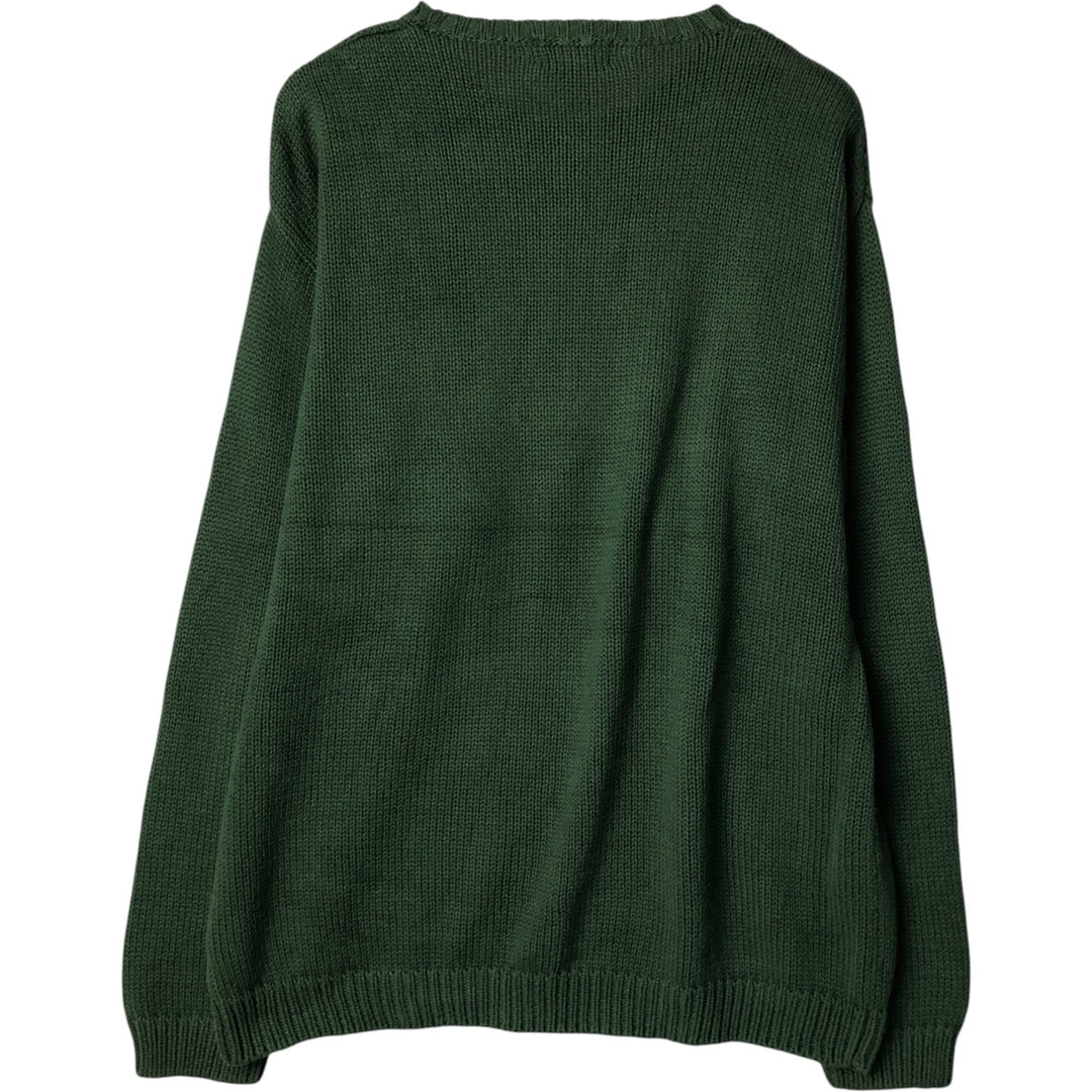 Eddie Bauer Cotton Knit Sweater, Men's XL cotton green type Vintage Second Hand