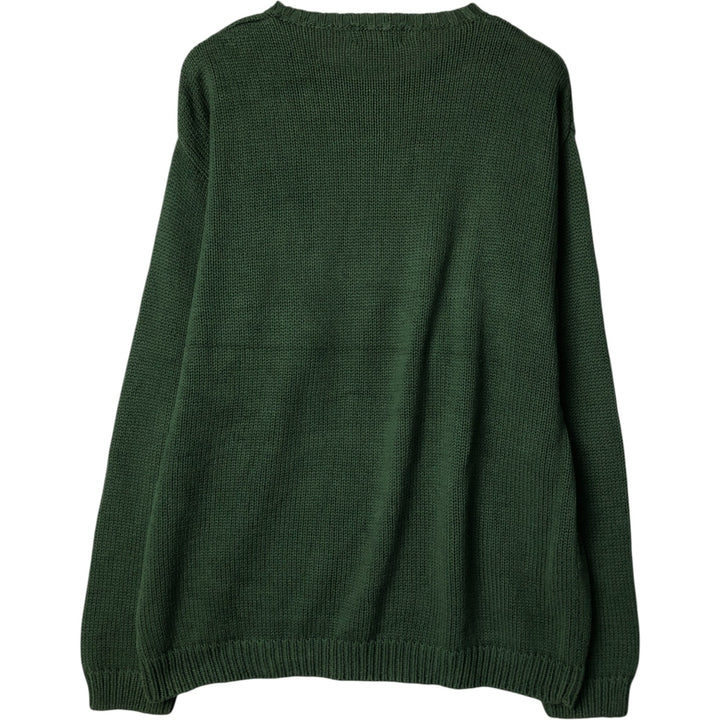 Eddie Bauer Cotton Knit Sweater, Men's XL cotton green type Vintage Second Hand