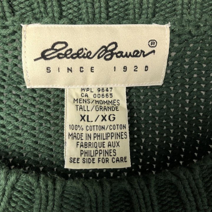 Eddie Bauer Cotton Knit Sweater, Men's XL cotton green type Vintage Second Hand