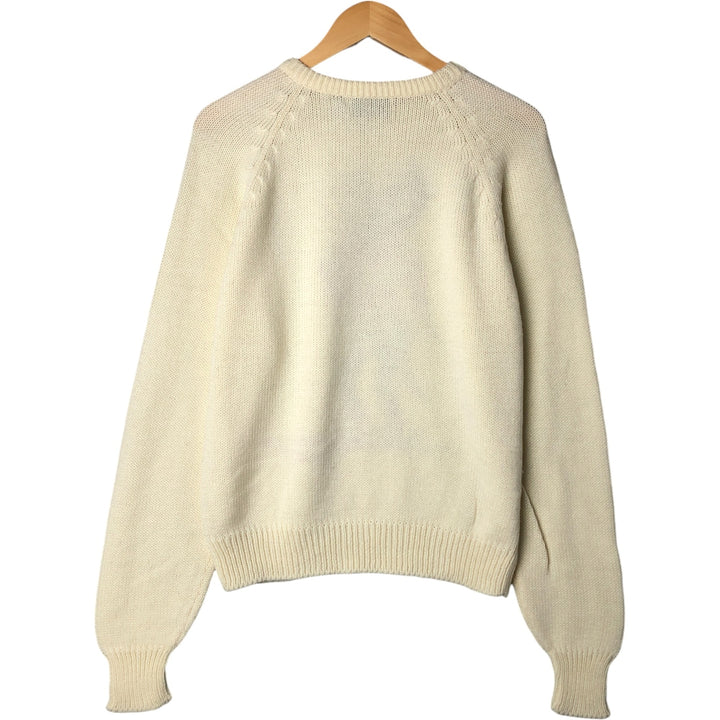 Vintage 1970'S McGREGOR all-over ski pattern acrylic knit sweater, size M, men's acrylic pale white type Vintage Second Hand