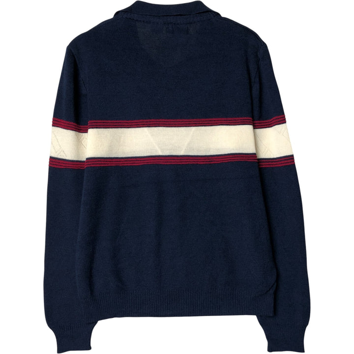 KP COLLECTION V-neck acrylic knit sweater, men's size XL, vintage acrylic navy blue type Vintage Second Hand