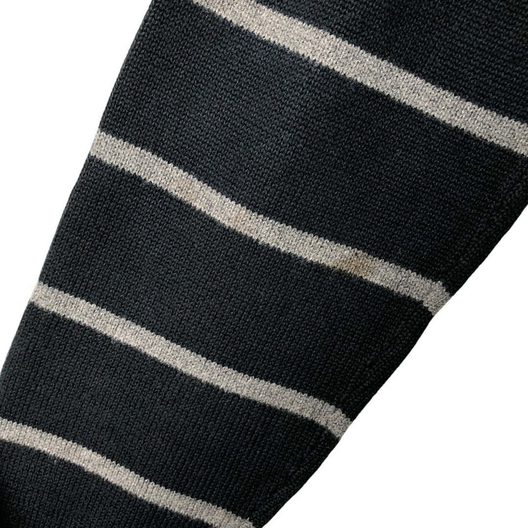CHAPS Border Pattern Cotton Knit Sweater, Men's Size L cotton navy blue type Vintage Second Hand