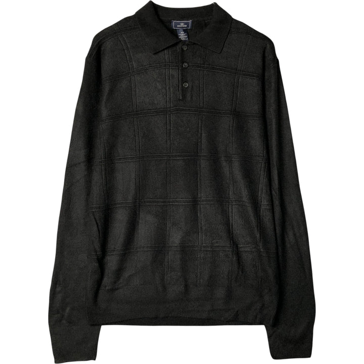 Dockers polo knit sweater, men's size M acrylic black type Vintage Second Hand