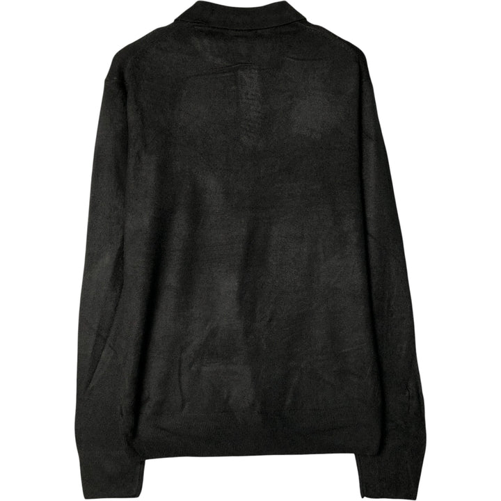 Dockers polo knit sweater, men's size M acrylic black type Vintage Second Hand