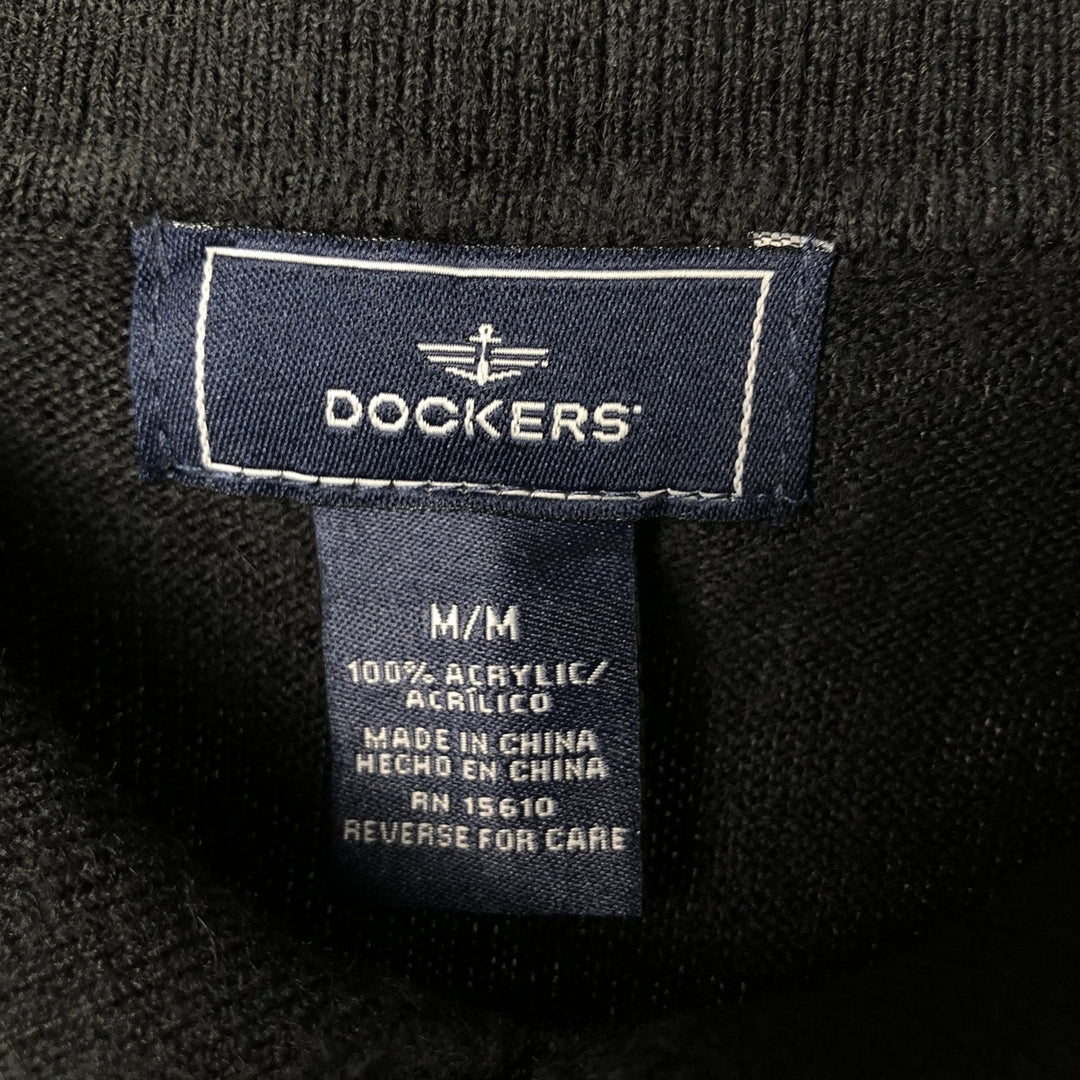 Dockers polo knit sweater, men's size M acrylic black type Vintage Second Hand