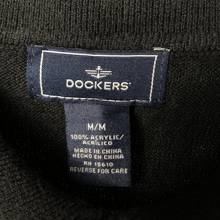 Dockers polo knit sweater, men's size M acrylic black type Vintage Second Hand