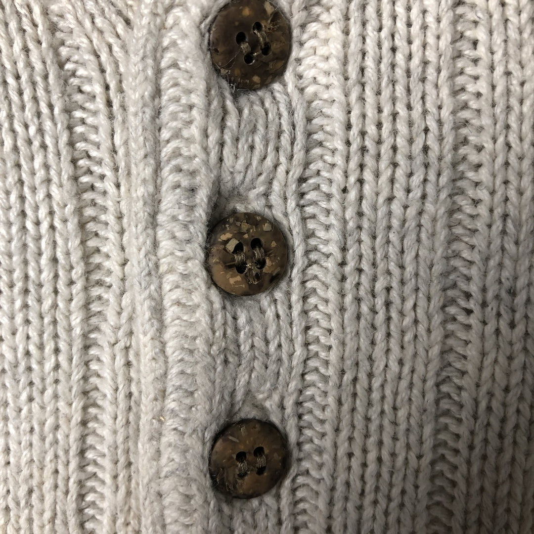 SONOMA Henley Neck Ribbed Ramie and Cotton Knit Sweater, Men's Size XL Lamy white type Vintage Second Hand