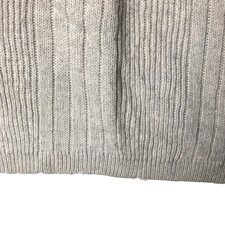 SONOMA Henley Neck Ribbed Ramie and Cotton Knit Sweater, Men's Size XL Lamy white type Vintage Second Hand