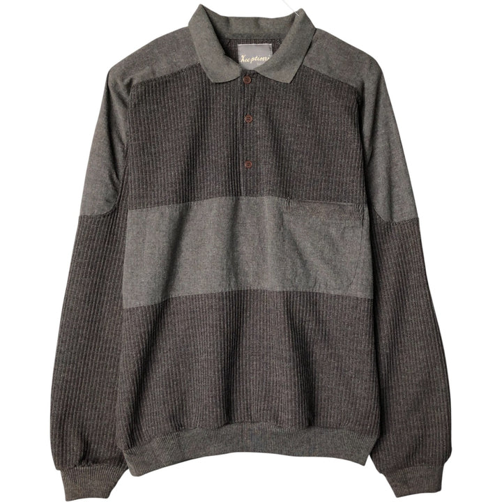 DSI Xceptions Polo Knit Sweater, Men's XL polyester gray type Vintage Second Hand
