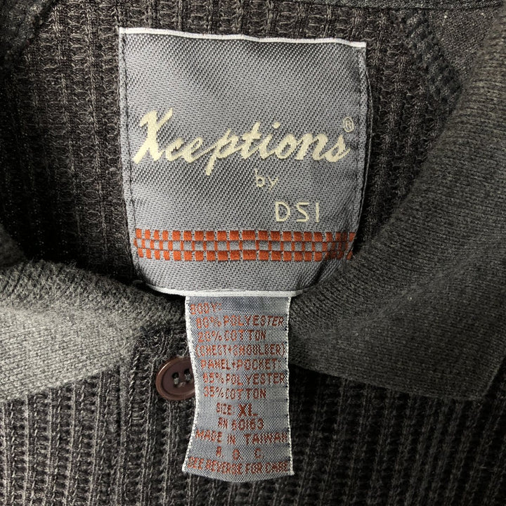 DSI Xceptions Polo Knit Sweater, Men's XL polyester gray type Vintage Second Hand