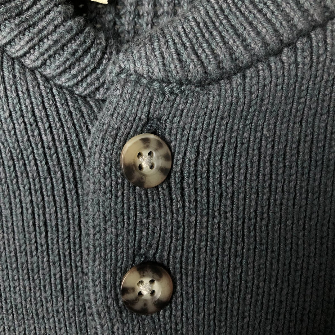 90'S Cabela's Vintage Henley Cotton Knit Sweater, Men's Size XL cotton gray type Vintage Second Hand