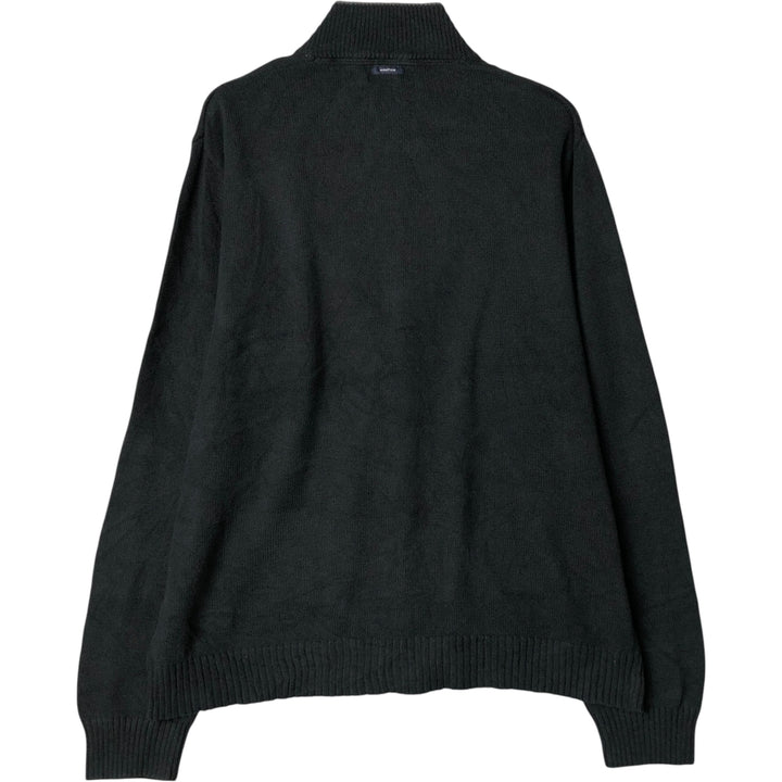 2000'S ~ NAUTICA Cotton Knit Full-Zip Sweater, Men's XL cotton navy blue type Vintage Second Hand