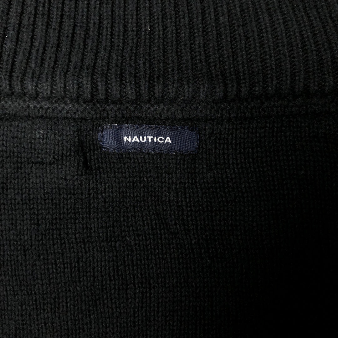 2000'S ~ NAUTICA Cotton Knit Full-Zip Sweater, Men's XL cotton navy blue type Vintage Second Hand
