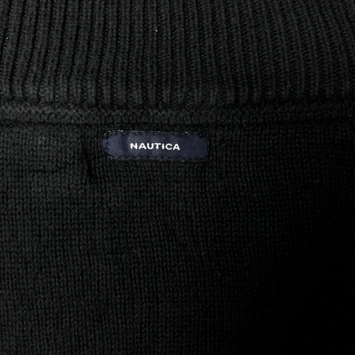 2000'S ~ NAUTICA Cotton Knit Full-Zip Sweater, Men's XL cotton navy blue type Vintage Second Hand