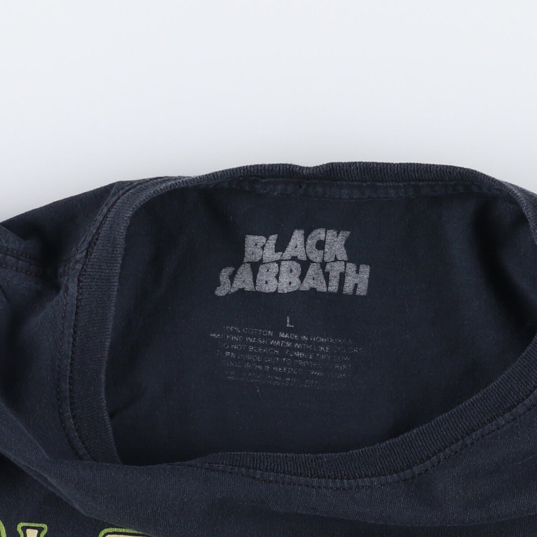 BLACK SABBATH Black Sabbath band T-shirt, band T, men's size L cotton black type Vintage Second Hand