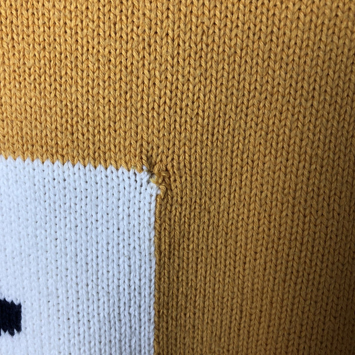 FACONNABLE All-Over Anchor Pattern Cotton Knit Sweater, Men's Size Small cotton yellow type Vintage Second Hand