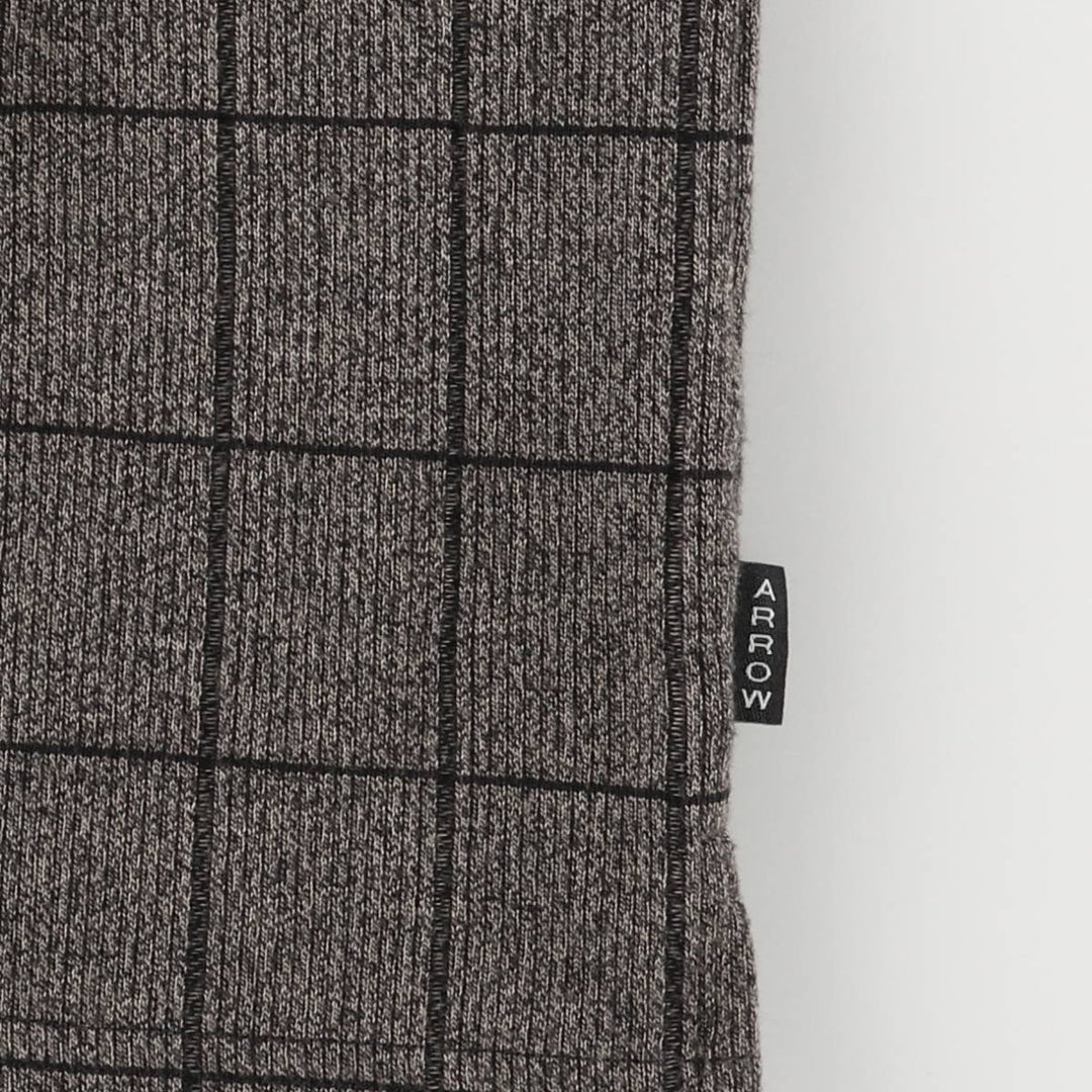 Arrow Check Pattern Polo Knit Sweater, Men's Size M polyester brown type Vintage Second Hand